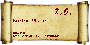 Kugler Oberon névjegykártya